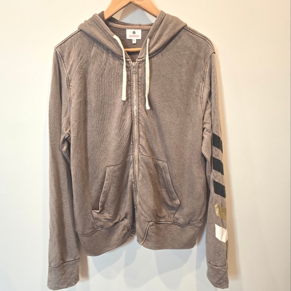 Sundry Chevron zip hoodie, size 3 or Large - Picture 6 of 10